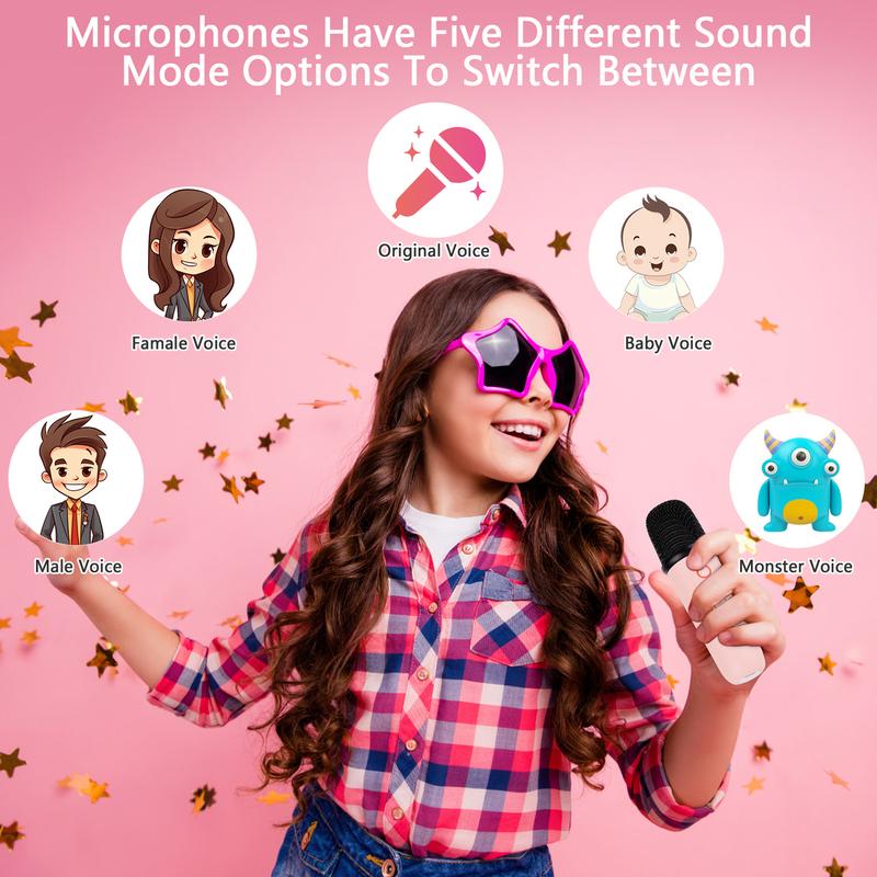 Doboli Mini Karaoke Machine with 2 Wireless Microphone, Stocking Stuffers for Kids Boys and Girls, Karaoke Speaker for Adults, Kids and Teens, Birthday Christmas Gifts for Women and Men - 3